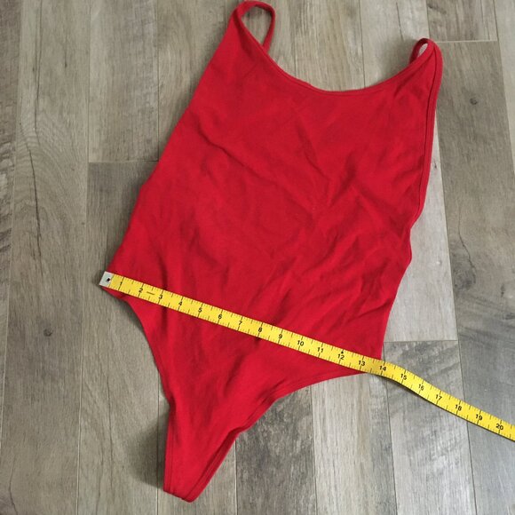 Aritzia TNA Red Cozumel Cotton Open Back Thong Bodysuit - Picture 10 of 11